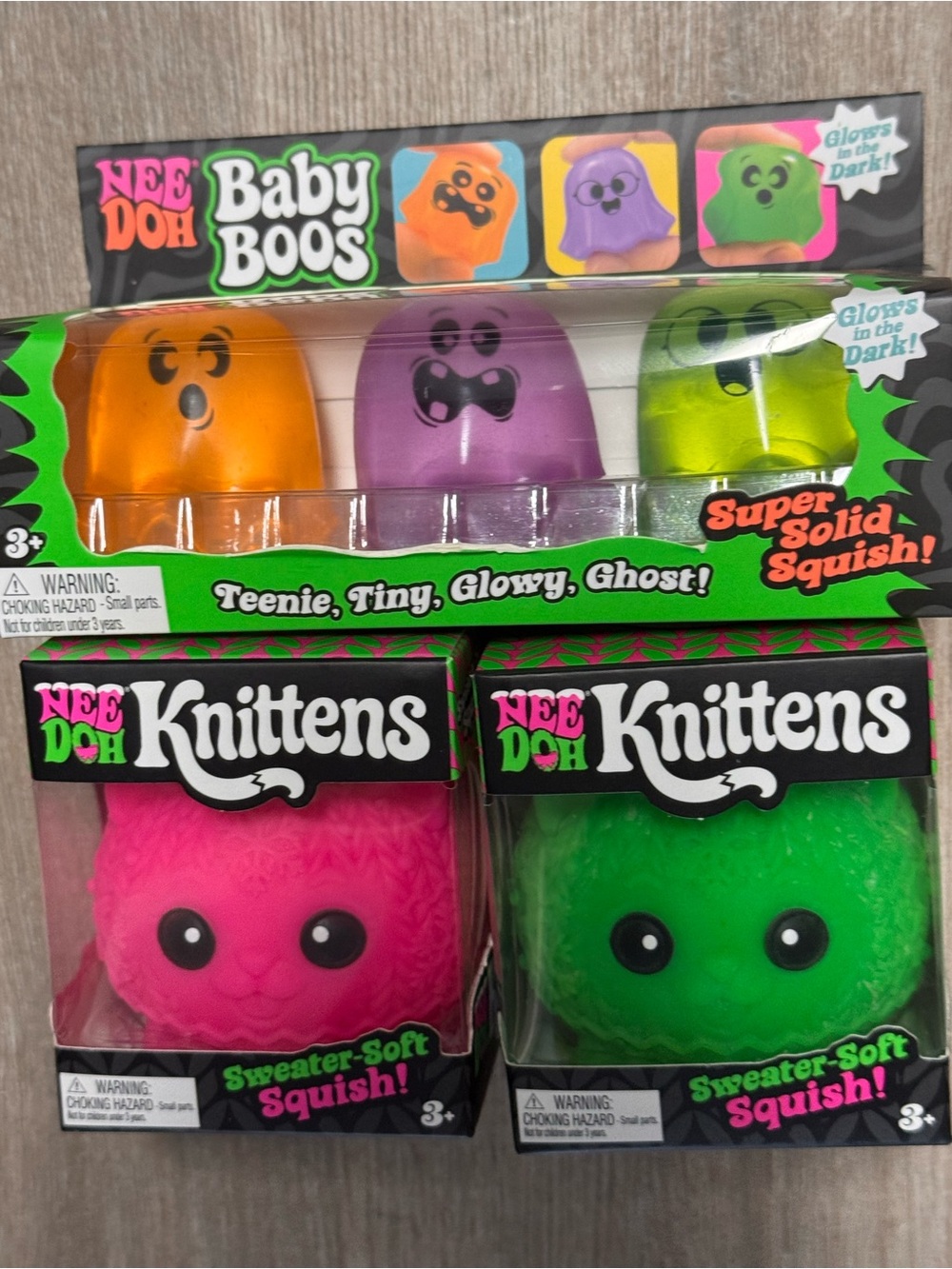 Pink & Green NeeDoh Knittens & Baby Boos 🩷👻💚